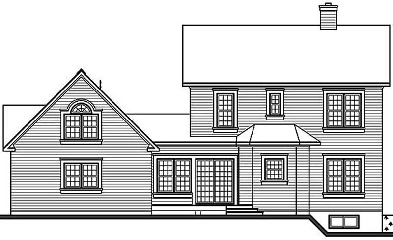 Home Plan Rear Elevation of this 3-Bedroom,1938 Sq Ft Plan -126-1284