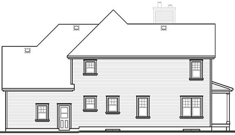 Home Plan Rear Elevation of this 3-Bedroom,2350 Sq Ft Plan -126-1286
