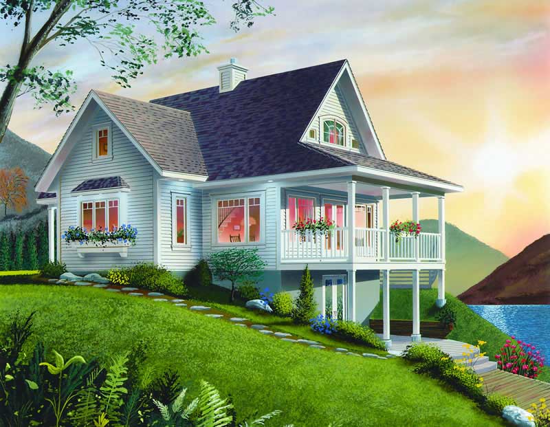 Left Side View of this 2-Bedroom, 1480 Sq Ft Plan - 126-1287