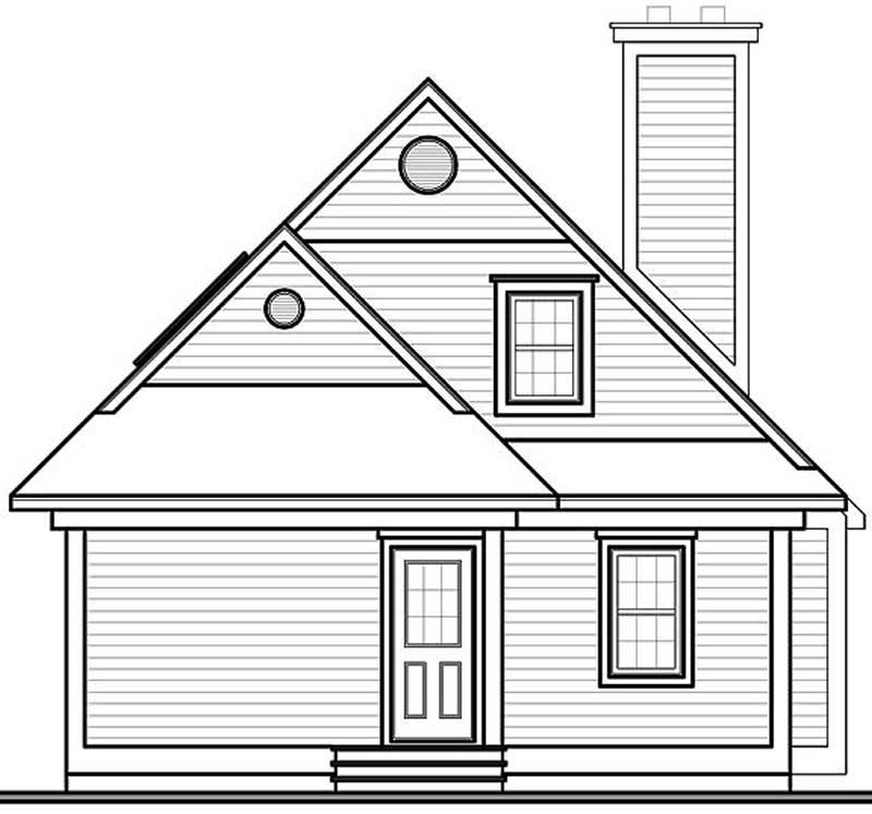 Home Plan Rear Elevation of this 3-Bedroom,1484 Sq Ft Plan -126-1288