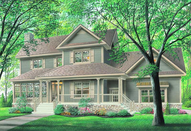 Front View of this 3-Bedroom, 2089 Sq Ft Plan - 126-1289