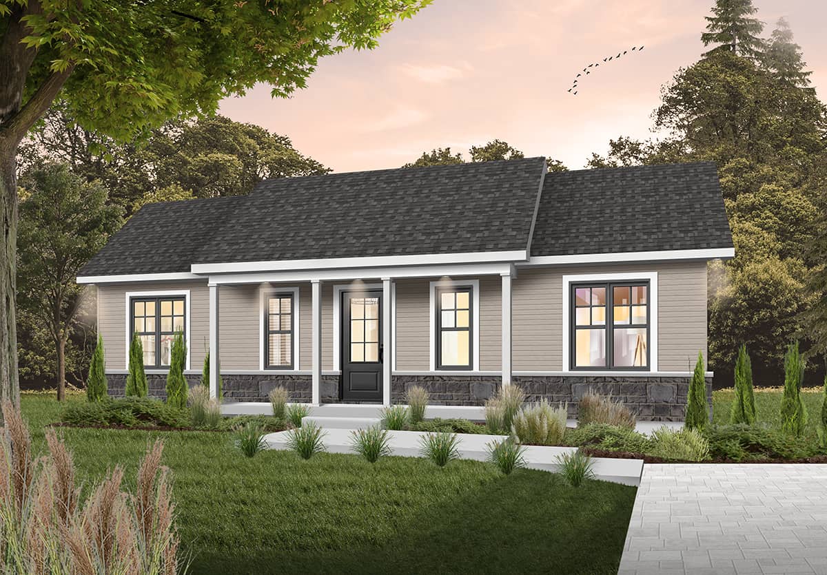 Country home (ThePlanCollection: Plan #126-1292)