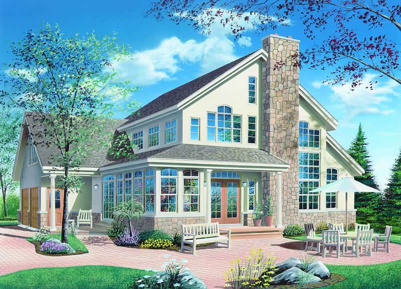 Home Plan Rear Elevation of this 3-Bedroom,1995 Sq Ft Plan -126-1293