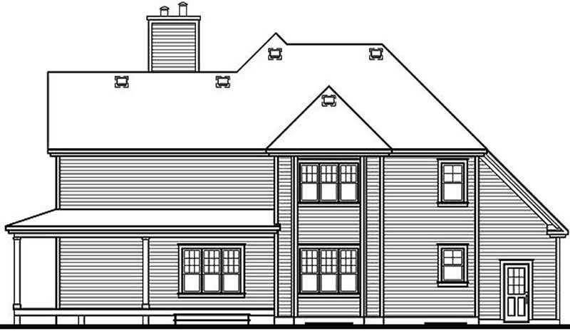 Home Plan Rear Elevation of this 3-Bedroom,2687 Sq Ft Plan -126-1294