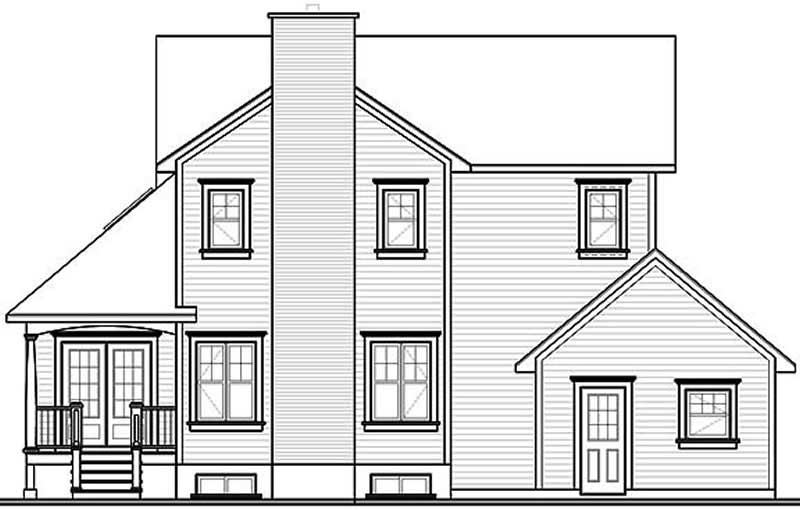 Home Plan Rear Elevation of this 3-Bedroom,2257 Sq Ft Plan -126-1297
