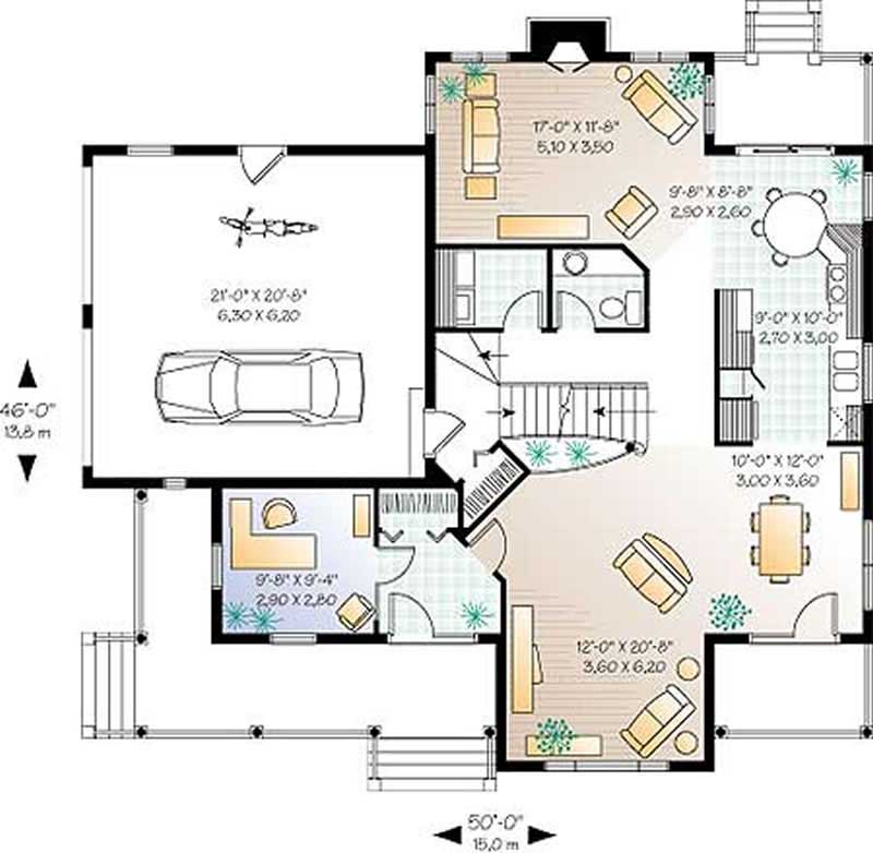 Floor Plan First Story of Country Plan #126-1297