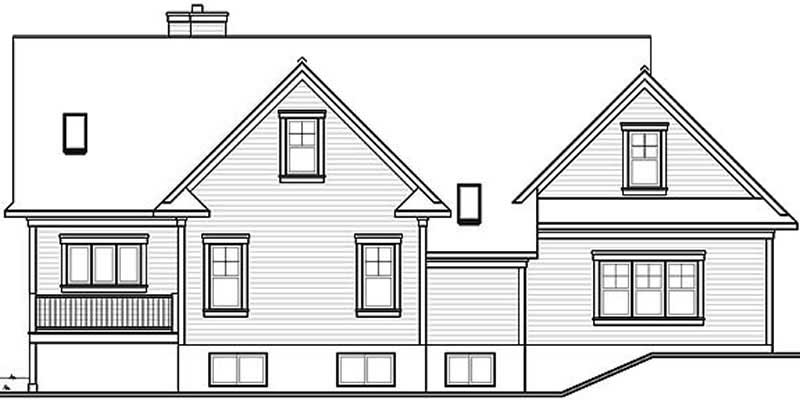 Home Plan Rear Elevation of this 3-Bedroom,2497 Sq Ft Plan -126-1298