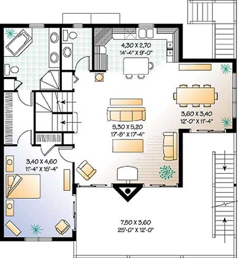 Floor Plan Second Story of Vacation Homes Plan #126-1299