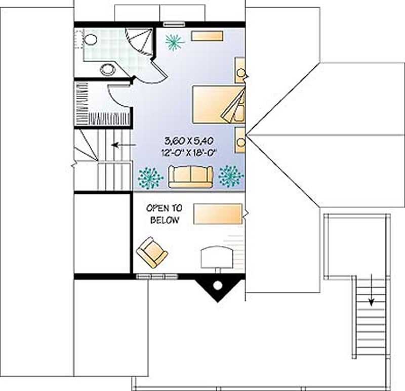 Floor Plan Third Story of Vacation Homes Plan #126-1299