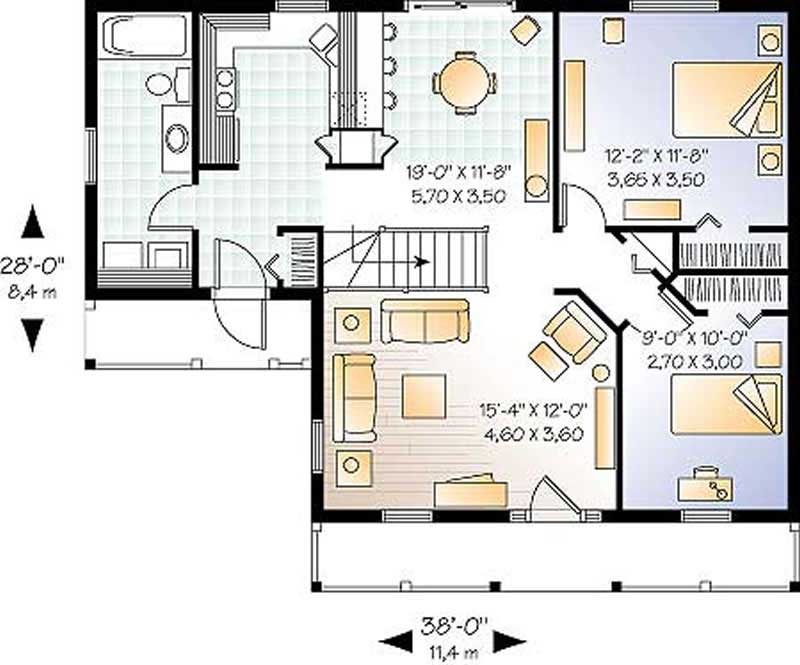 Floor Plan First Story of Country Plan #126-1300