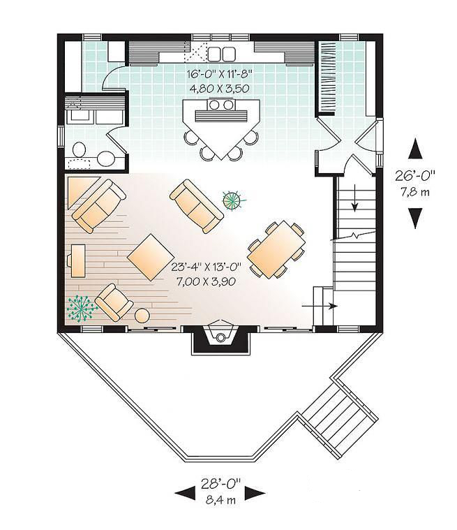 Floor Plan First Story of Contemporary Plan #126-1301