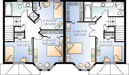 Floor Plan Second Story of Contemporary Plan #126-1302