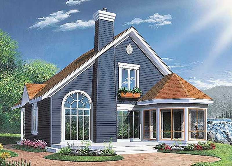 Home Plan Rear Elevation of this 3-Bedroom,1468 Sq Ft Plan -126-1304