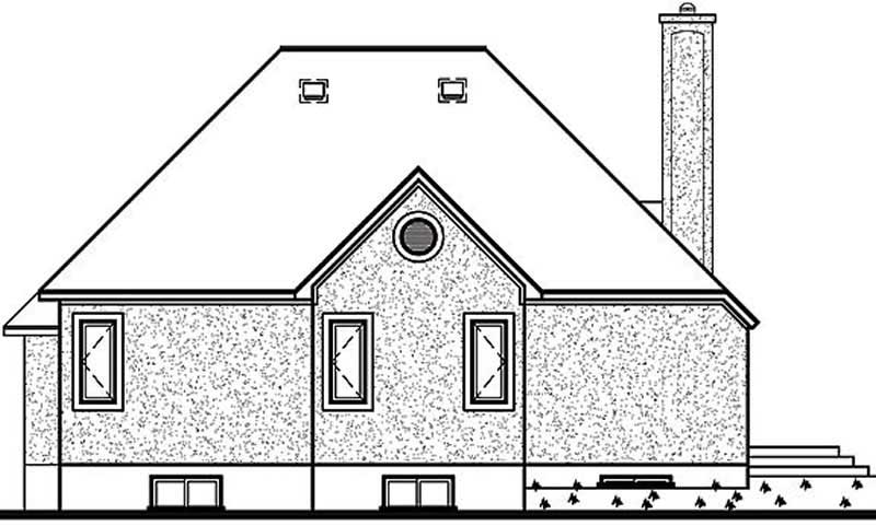 Home Plan Rear Elevation of this 2-Bedroom,1231 Sq Ft Plan -126-1307
