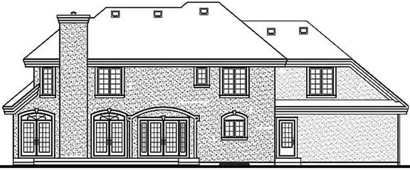 Home Plan Rear Elevation of this 4-Bedroom,4200 Sq Ft Plan -126-1311
