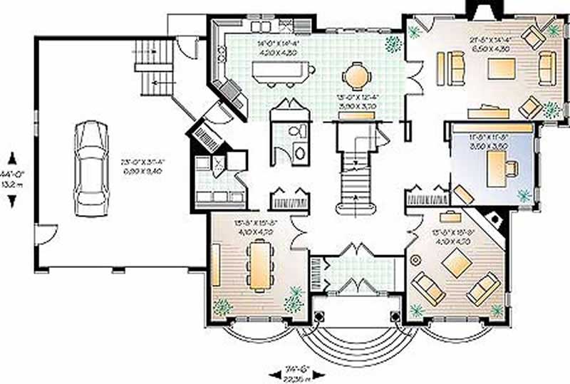 Floor Plan First Story of Contemporary Plan #126-1311