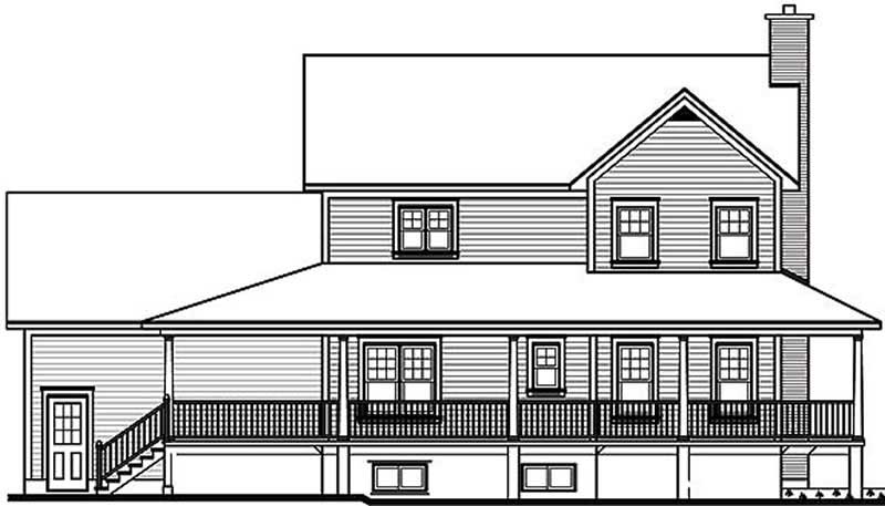 Home Plan Rear Elevation of this 3-Bedroom,2119 Sq Ft Plan -126-1312