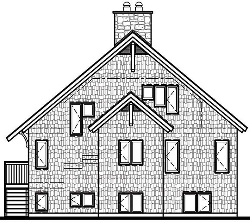 Home Plan Rear Elevation of this 3-Bedroom,2243 Sq Ft Plan -126-1316