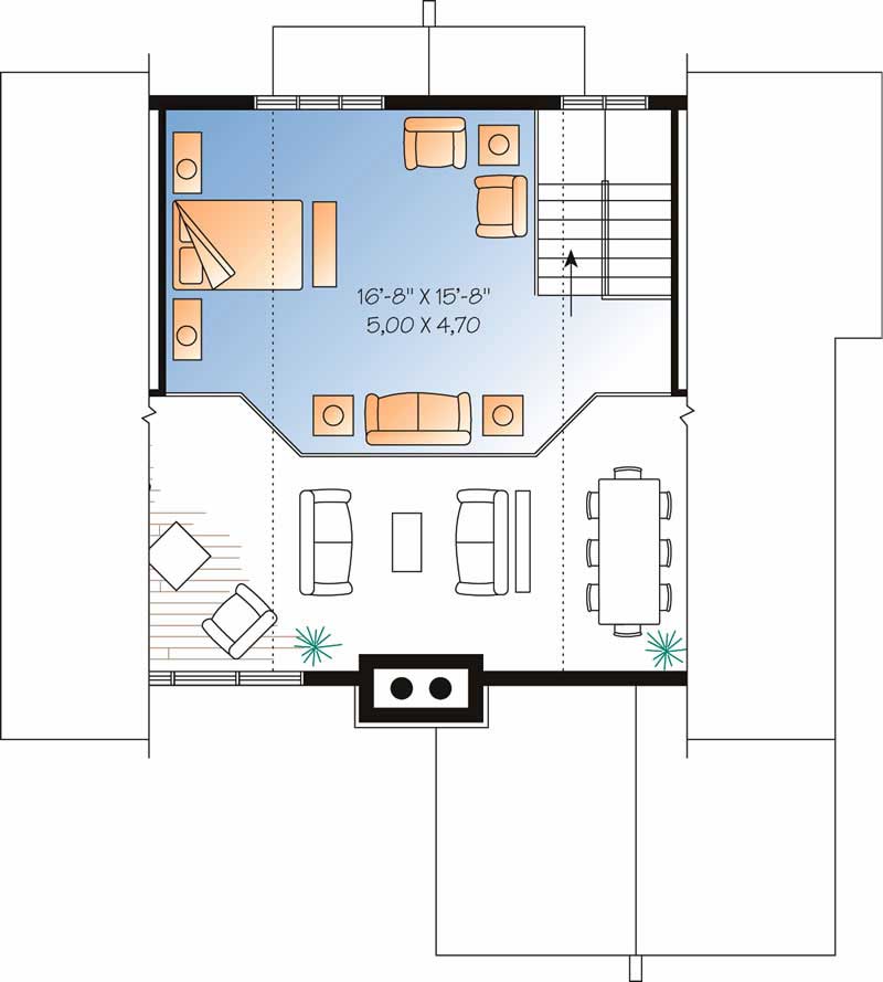 Floor Plan Second Story of Coastal Plan #126-1316