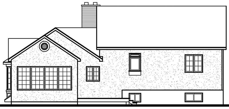 Home Plan Rear Elevation of this 3-Bedroom,2454 Sq Ft Plan -126-1319