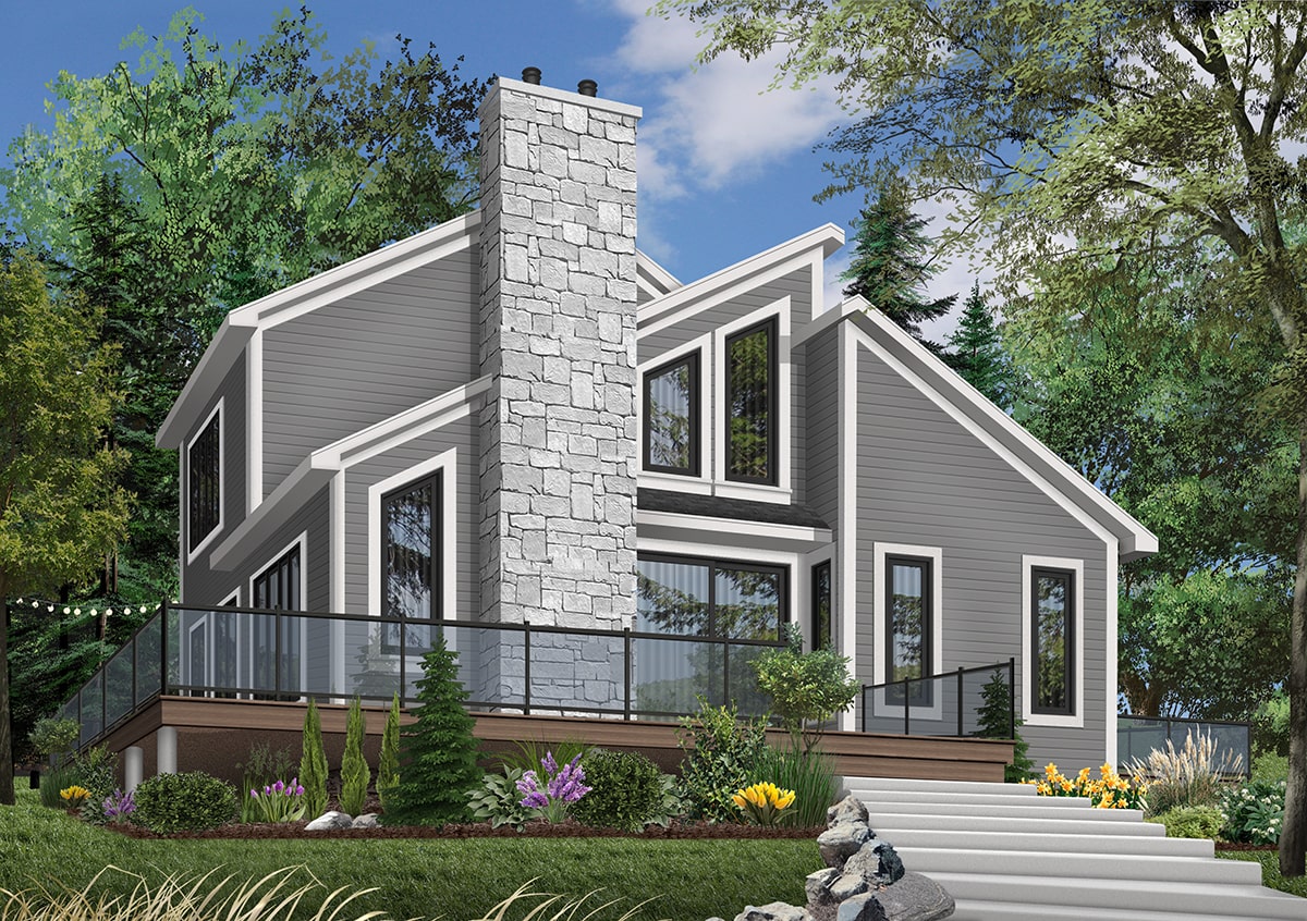 Front elevation of Contemporary home (ThePlanCollection: House Plan #126-1323)