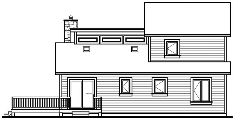 Home Plan Rear Elevation of this 3-Bedroom,1516 Sq Ft Plan -126-1323