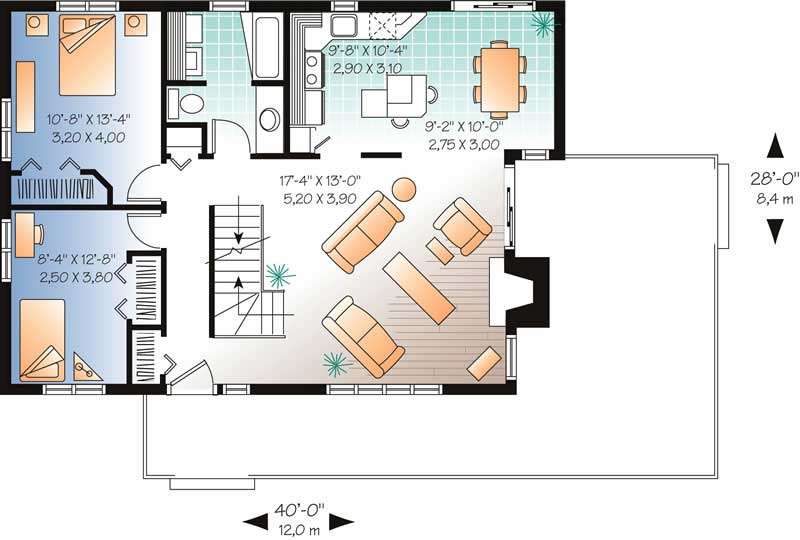 Floor Plan First Story of Contemporary Plan #126-1323