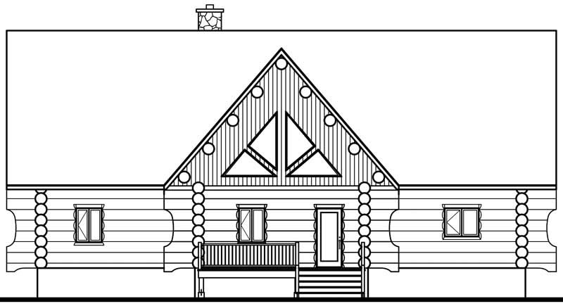 Home Plan Rear Elevation of this 4-Bedroom,3493 Sq Ft Plan -126-1327