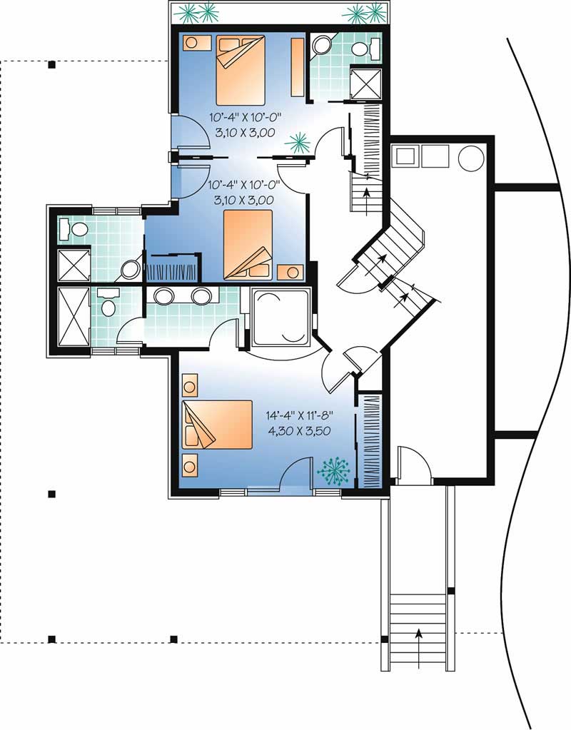 Floor Plan Basement of Contemporary Plan #126-1333