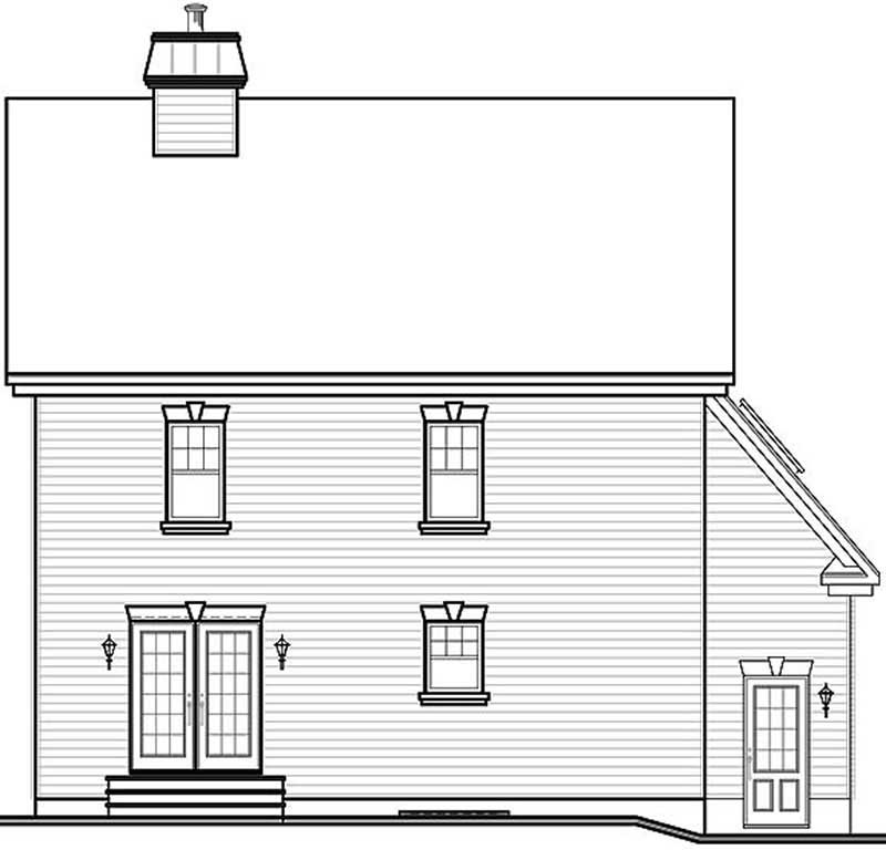 Home Plan Rear Elevation of this 3-Bedroom,1807 Sq Ft Plan -126-1340