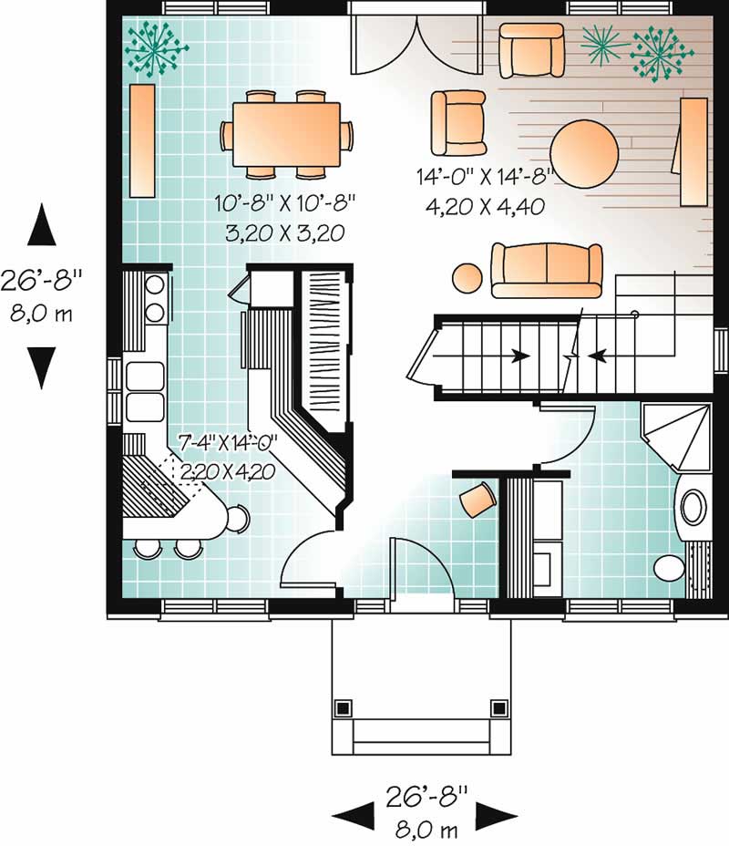 Floor Plan First Story of Colonial Plan #126-1341