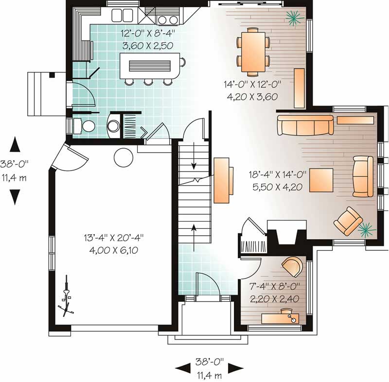 Floor Plan First Story of Contemporary Plan #126-1361