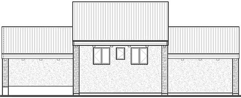 Home Plan Rear Elevation of this 3-Bedroom,2527 Sq Ft Plan -126-1364