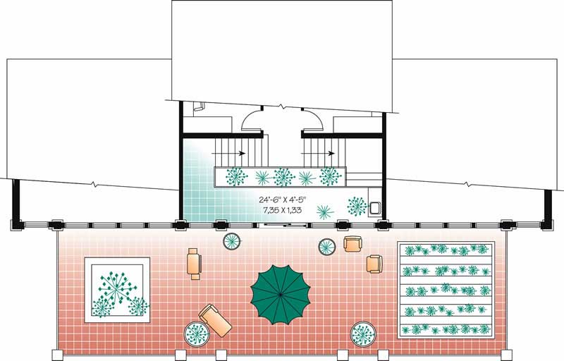 Floor Plan Second Story of Coastal Plan #126-1364