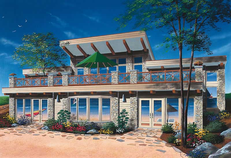 Front View of this 3-Bedroom, 2527 Sq Ft Plan - 126-1364