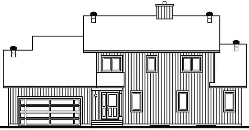 Home Plan Rear Elevation of this 3-Bedroom,2100 Sq Ft Plan -126-1369