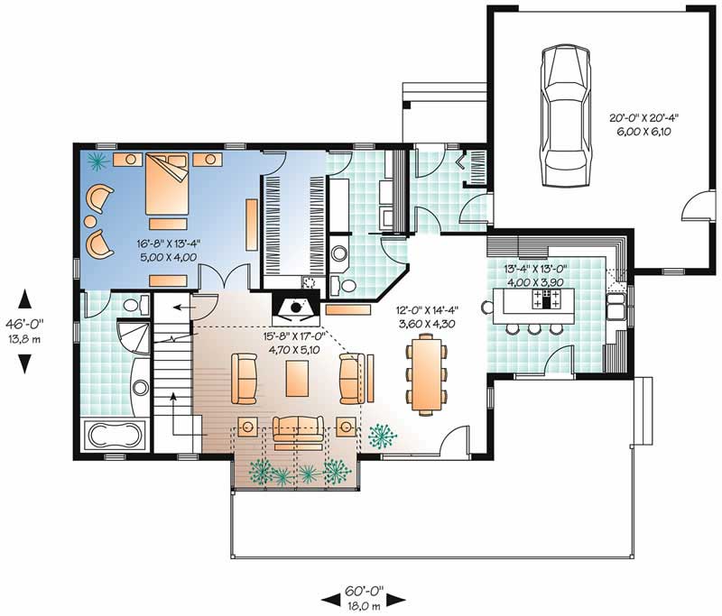 Floor Plan First Story of Contemporary Plan #126-1369