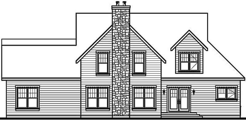 Home Plan Rear Elevation of this 4-Bedroom,3719 Sq Ft Plan -126-1371