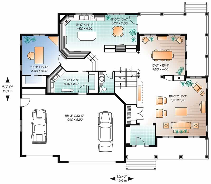 Floor Plan First Story of Contemporary Plan #126-1372