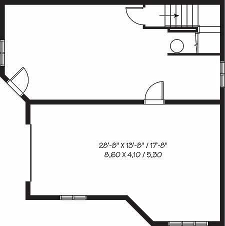Floor Plan Basement of Contemporary Plan #126-1373