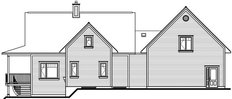 Home Plan Rear Elevation of this 3-Bedroom,2219 Sq Ft Plan -126-1374
