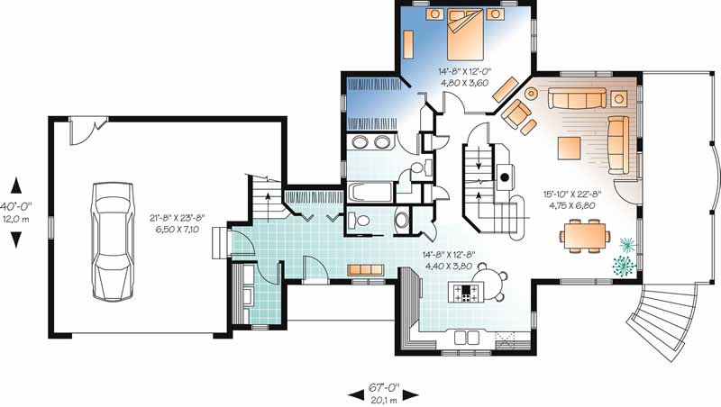 Floor Plan First Story of Contemporary Plan #126-1374