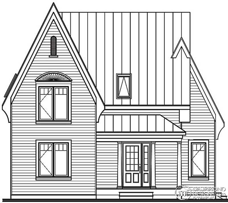 Home Plan Front Elevation of this 3-Bedroom,1498 Sq Ft Plan -126-1375