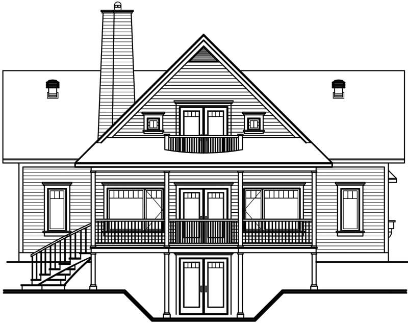 Home Plan Rear Elevation of this 3-Bedroom,2393 Sq Ft Plan -126-1376
