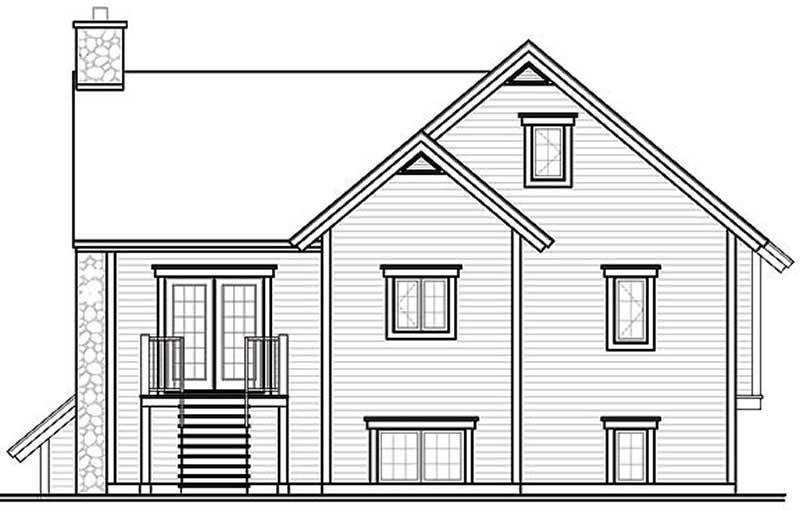 Home Plan Rear Elevation of this 3-Bedroom,2117 Sq Ft Plan -126-1380