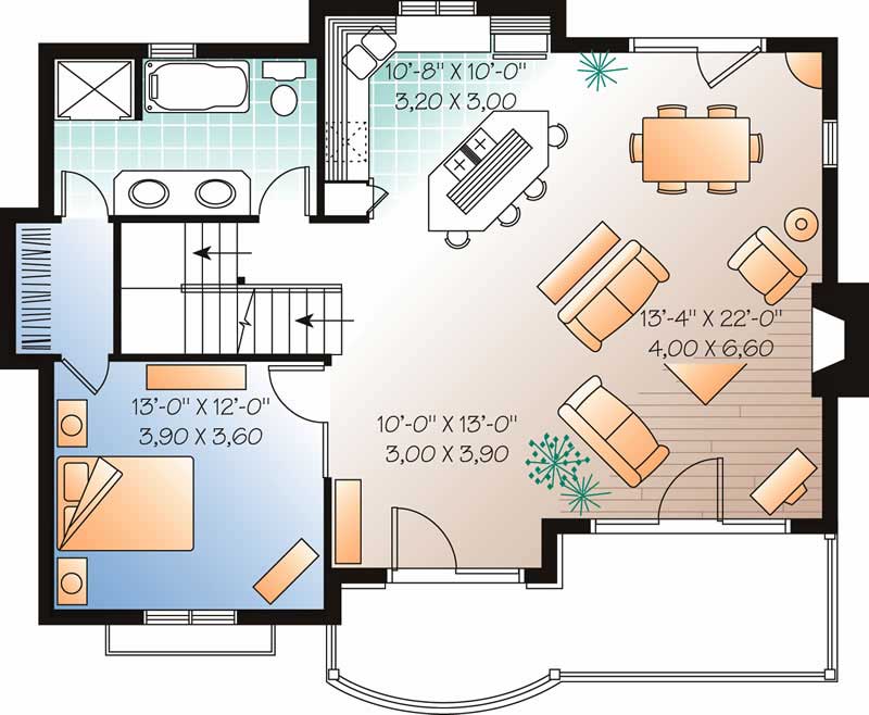 Floor Plan First Story of Contemporary Plan #126-1380