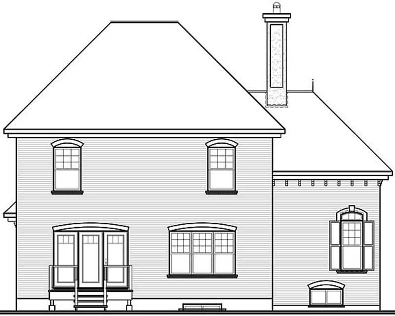 Home Plan Rear Elevation of this 3-Bedroom,1972 Sq Ft Plan -126-1411