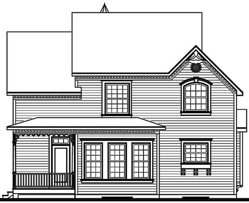 Home Plan Rear Elevation of this 3-Bedroom,2160 Sq Ft Plan -126-1414