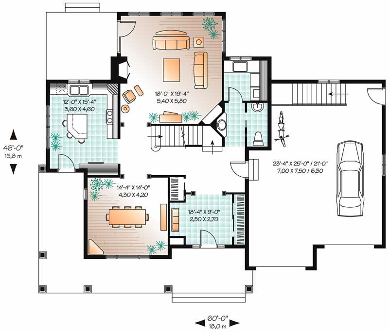 Floor Plan First Story of Contemporary Plan #126-1415