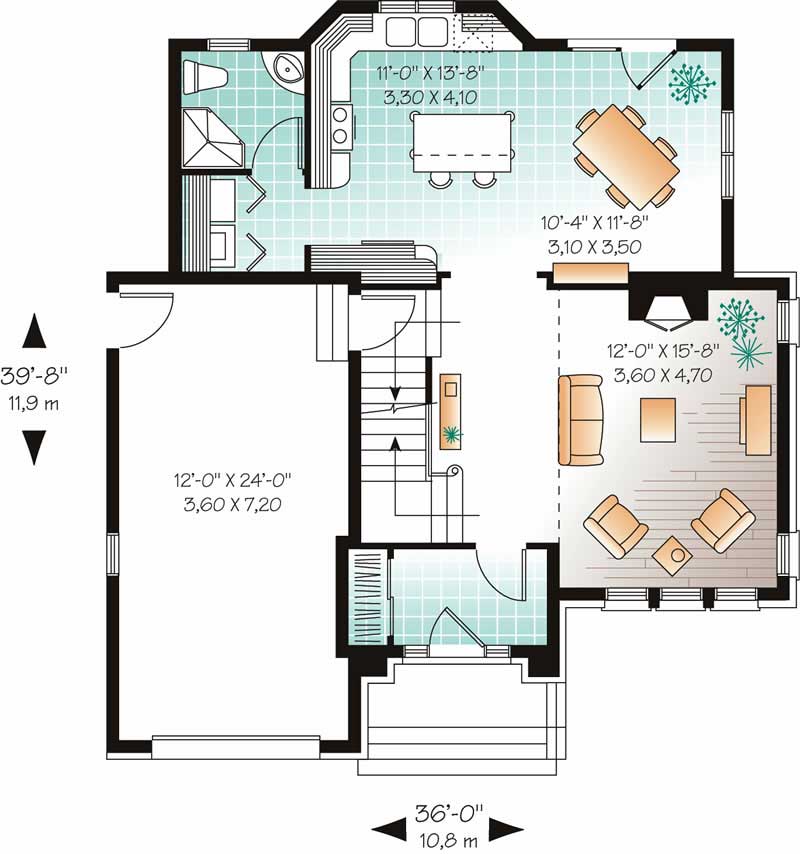 Floor Plan First Story of Contemporary Plan #126-1421